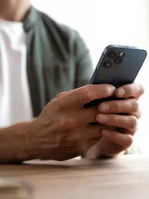 Person holding a phone